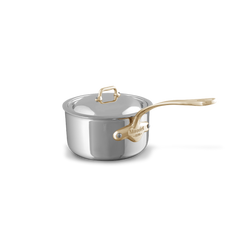 Mauviel M'COOK B 5-Ply Polished Stainless Steel Sauce Pan With Lid 3.4-qt and Frying Pan 10.2-in Bundle