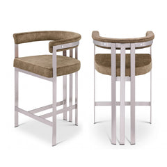 Marcello Stone Velvet Bar / Counter Stools