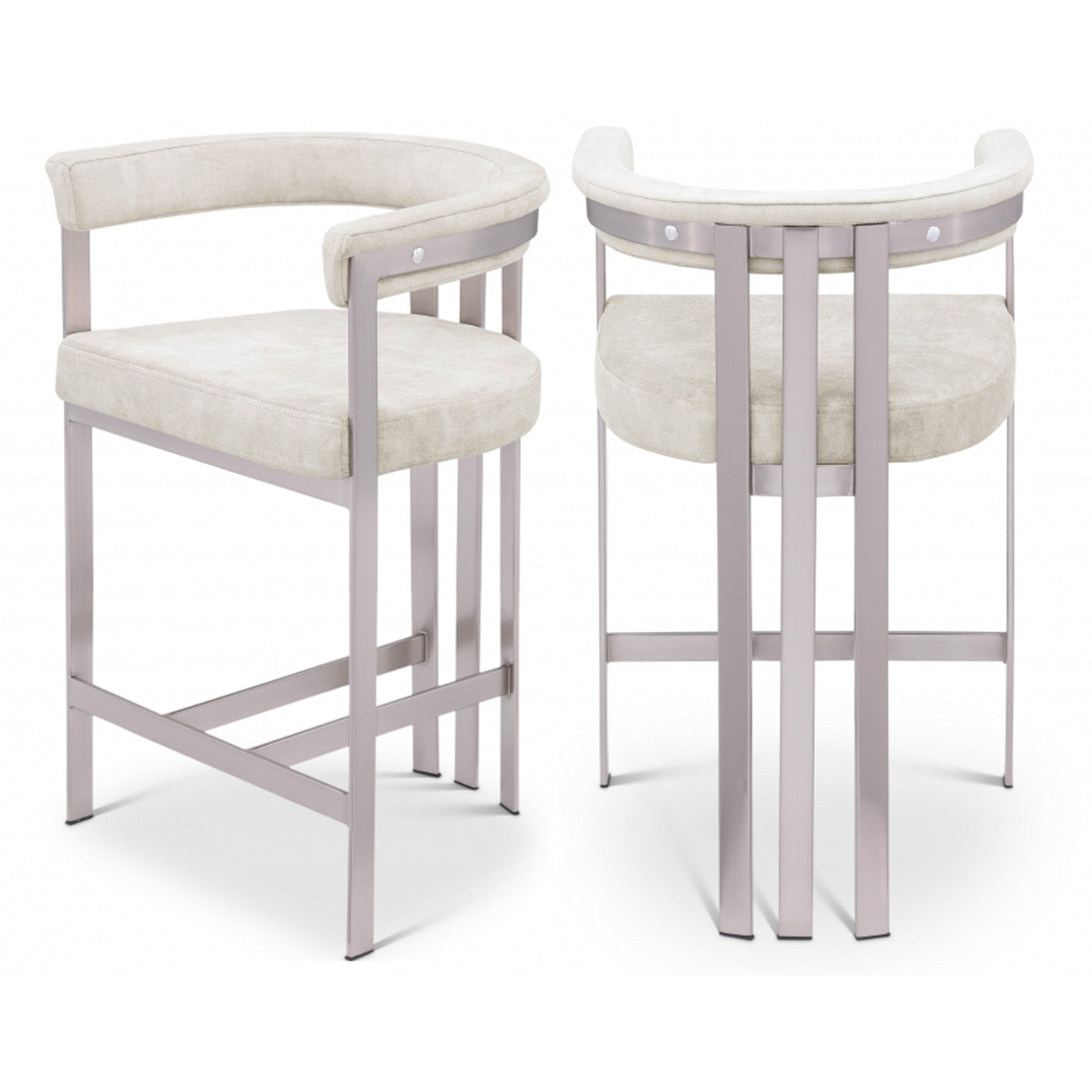 Marcello Stone Velvet Bar / Counter Stools