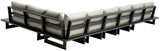 Maldives - 6 Piece Water Resistant Outdoor Patio Modular Sectional With Gray Base