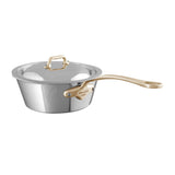 Mauviel M'COOK B 5-Ply Splayed Saute Pan With Lid, Brass Handle, 1.2-Qt