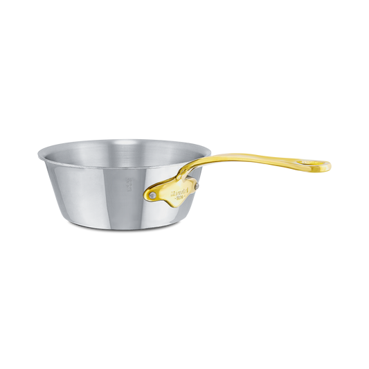 Mauviel M'COOK B 5-Ply Splayed Saute Pan With Brass Handle