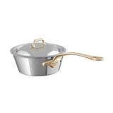 Mauviel M'COOK B 5-Ply Splayed Saute Pan With Lid, Brass Handle, 2-Qt
