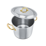 Mauviel M'COOK B 5-Ply Stockpot With Lid, Brass Handles, 9.7-Qt