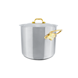 Mauviel M'COOK B 5-Ply Stockpot With Lid, Brass Handles, 9.7-Qt