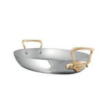 Mauviel M'COOK B 5-Ply Oval Pan With Brass Handles, 17.7 x 13.7 In