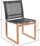 Tulum Teak Outdoor Dining Side Chair - Durable Mesh Fabric for Stylish Relaxation & Comfort