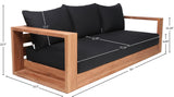 Tulum Teak Outdoor Sofa - Stylish Patio Seating with Waterproof Fabric for Ultimate Relaxation