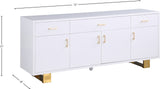 Excel Contemporary Sideboard Buffet with Spacious Drawers, Elegant Gold Accents, and Durable Design