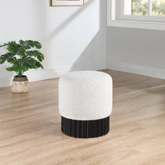 Veranda Boucle Fabric Ottoman / Stool