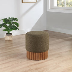 Veranda Boucle Fabric Ottoman / Stool