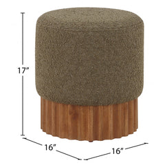 Veranda Boucle Fabric Ottoman / Stool