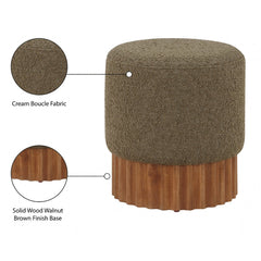 Veranda Boucle Fabric Ottoman / Stool