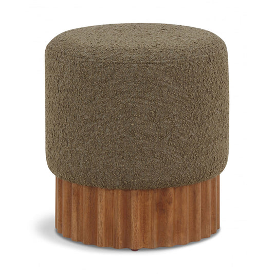 Veranda Boucle Fabric Ottoman / Stool