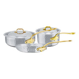 Mauviel M'ELITE B Hammered 5-Ply 5-Piece Cookware Set With Brass Handles