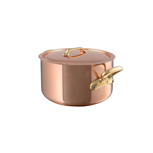 Mauviel M'Heritage 200 B 8-Piece Copper Cookware Set With Brass Handles