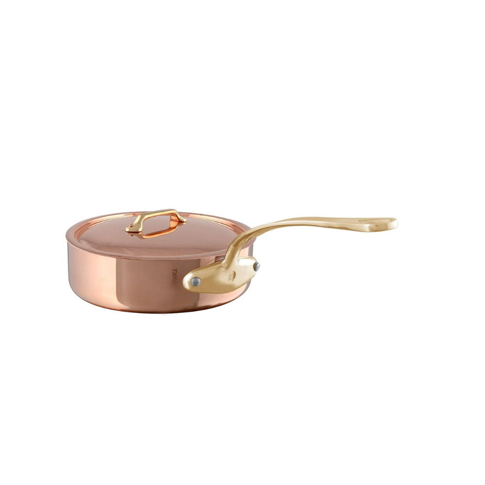 Mauviel M'Heritage 200 B 8-Piece Copper Cookware Set With Brass Handles