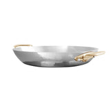 Mauviel M'ELITE B Hammered 5-Ply Round Pan With Brass Handles