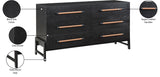 Kaya Contemporary Dresser - Stylish Oak Veneer Furniture with Vegan Leather Accents and Solid Legs