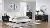 Kaya Contemporary Dresser - Stylish Oak Veneer Furniture with Vegan Leather Accents and Solid Legs
