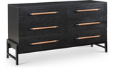 Kaya Contemporary Dresser - Stylish Oak Veneer Furniture with Vegan Leather Accents and Solid Legs