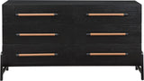Kaya Contemporary Dresser - Stylish Oak Veneer Furniture with Vegan Leather Accents and Solid Legs