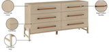 Kaya Contemporary Dresser - Stylish Oak Veneer Furniture with Vegan Leather Accents and Solid Legs