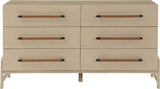 Kaya Contemporary Dresser - Stylish Oak Veneer Furniture with Vegan Leather Accents and Solid Legs