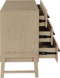 Kaya Contemporary Dresser - Stylish Oak Veneer Furniture with Vegan Leather Accents and Solid Legs