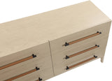 Kaya Contemporary Dresser - Stylish Oak Veneer Furniture with Vegan Leather Accents and Solid Legs