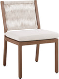 Maui Outdoor Patio Dining Side Chair Set - Elegant Aluminum Frame with Quick-Dry Foam Cushions