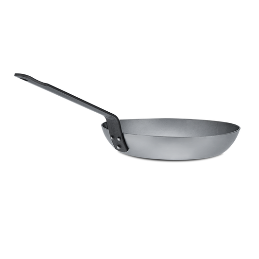 Mauviel M'STEEL Black Carbon Steel Round Frying Pan With Iron Handle