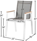 Nizuc Contemporary Outdoor Patio Dining Arm Chair Set of 2 with Durable Waterproof Mesh Fabric