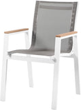 Nizuc Contemporary Outdoor Patio Dining Arm Chair Set of 2 with Durable Waterproof Mesh Fabric