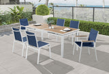 Nizuc Contemporary Outdoor Patio Dining Arm Chair Set of 2 with Durable Waterproof Mesh Fabric