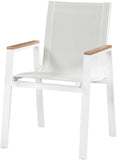 Nizuc Contemporary Outdoor Patio Dining Arm Chair Set of 2 with Durable Waterproof Mesh Fabric