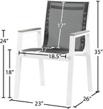 Nizuc Contemporary Outdoor Patio Dining Arm Chair Set of 2 with Durable Waterproof Mesh Fabric