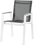 Nizuc Contemporary Outdoor Patio Dining Arm Chair Set of 2 with Durable Waterproof Mesh Fabric