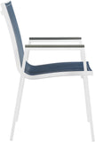Nizuc Contemporary Outdoor Patio Dining Arm Chair Set of 2 with Durable Waterproof Mesh Fabric
