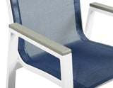 Nizuc Contemporary Outdoor Patio Dining Arm Chair Set of 2 with Durable Waterproof Mesh Fabric