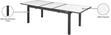 Nizuc Extendable Outdoor Patio Dining Table - Stylish Dark Grey Aluminum with White Wood Accents