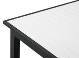 Nizuc Extendable Outdoor Patio Dining Table - Stylish Dark Grey Aluminum with White Wood Accents