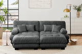 CLOUDIES 94" Loveseat with 2 Ottomans