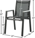 Nizuc Contemporary Outdoor Patio Dining Arm Chair Set of 2 with Durable Waterproof Mesh Fabric