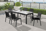 Nizuc Contemporary Outdoor Patio Dining Arm Chair Set of 2 with Durable Waterproof Mesh Fabric