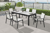 Nizuc Contemporary Outdoor Patio Dining Arm Chair Set of 2 with Durable Waterproof Mesh Fabric