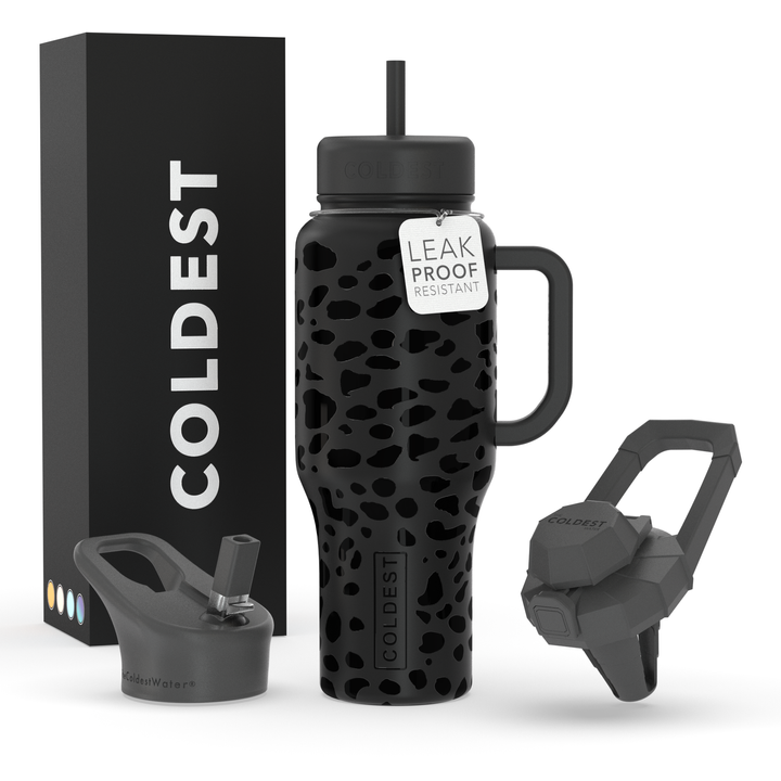 Limitless Water Bottle Black Leopard