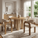 Drift 47.5'' Round Dining Table With Clara Chairs Set