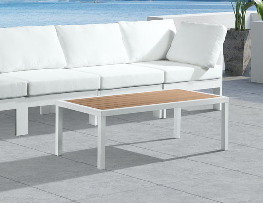 Nizuc Contemporary Outdoor Patio Coffee Table with Durable Aluminum Frame for Stylish Relaxation