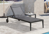 Nizuc Contemporary Outdoor Patio End Table with Durable Aluminum Frame for Stylish Relaxation